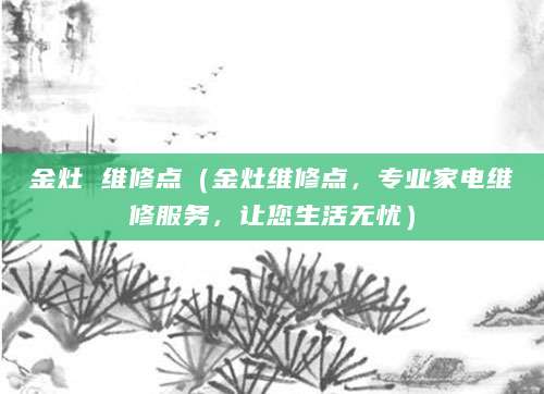 金灶 维修点（金灶维修点，专业家电维修服务，让您生活无忧）