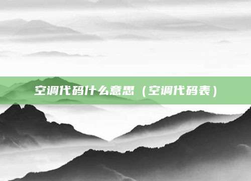 空调代码什么意思（空调代码表）