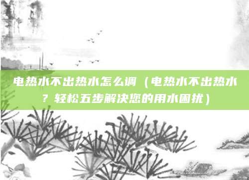 电热水不出热水怎么调（电热水不出热水？轻松五步解决您的用水困扰）