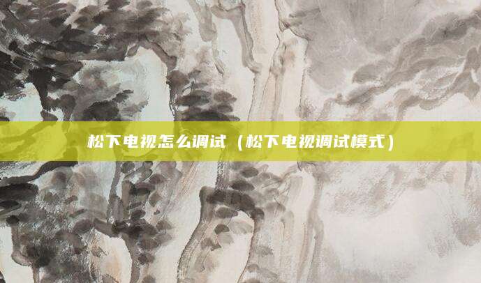 松下电视怎么调试（松下电视调试模式）