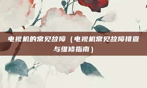 电视机的常见故障（电视机常见故障排查与维修指南）