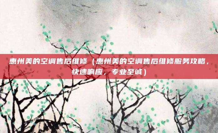 惠州美的空调售后维修（惠州美的空调售后维修服务攻略，快速响应，专业至诚）