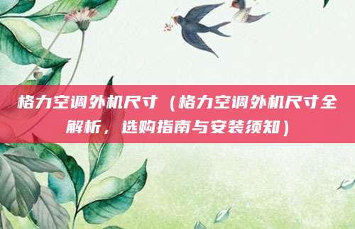 格力空调外机尺寸（格力空调外机尺寸全解析，选购指南与安装须知）