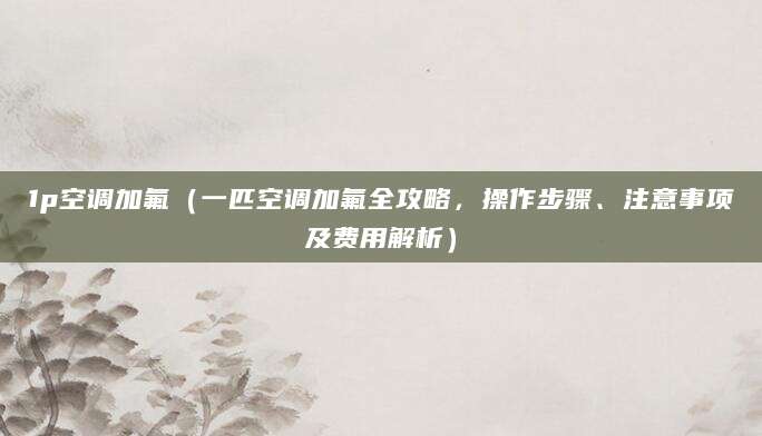 1p空调加氟（一匹空调加氟全攻略，操作步骤、注意事项及费用解析）