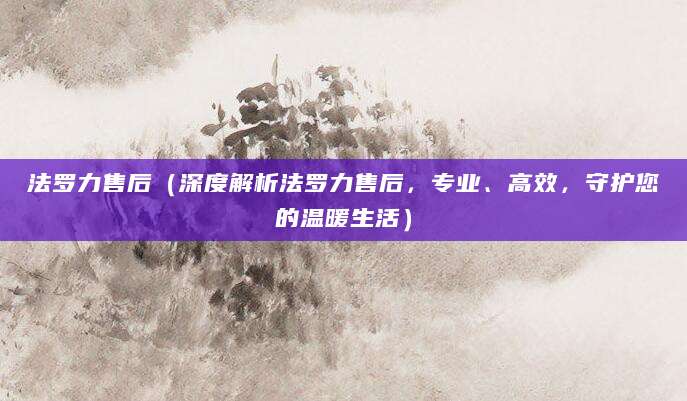 法罗力售后（深度解析法罗力售后，专业、高效，守护您的温暖生活）