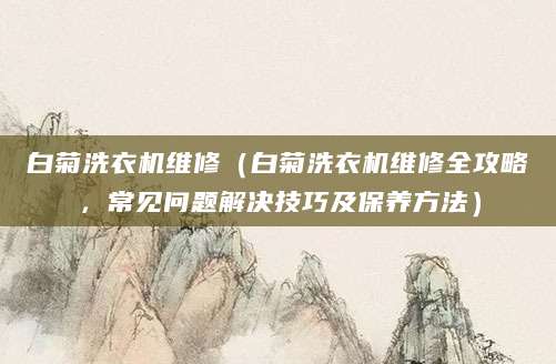 白菊洗衣机维修(白菊洗衣机维修全攻略,常见问题解决技巧及保养方法)