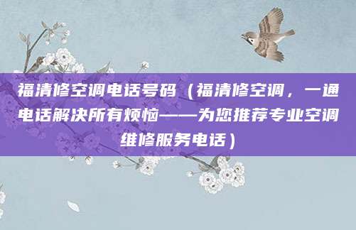 福清修空调电话号码(福清修空调,一通电话解决所有烦恼——为您推荐专业空调维修服务电话)