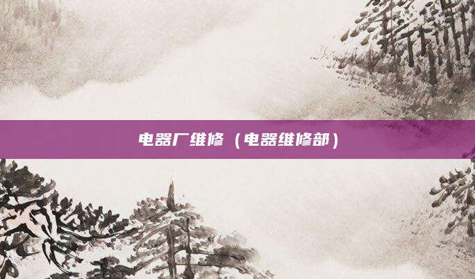 电器厂维修（电器维修部）