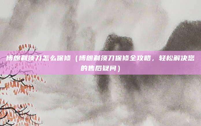 博朗剃须刀怎么保修(博朗剃须刀保修全攻略,轻松解决您的售后疑问)