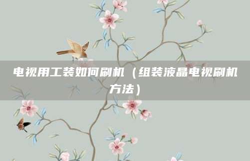 电视用工装如何刷机（组装液晶电视刷机方法）