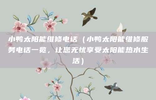 小鸭太阳能维修电话（小鸭太阳能维修服务电话一览，让您无忧享受太阳能热水生活）