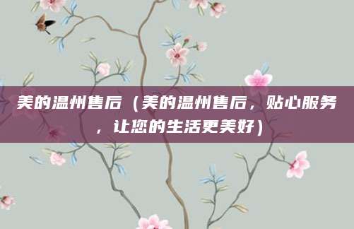 美的温州售后（美的温州售后，贴心服务，让您的生活更美好）