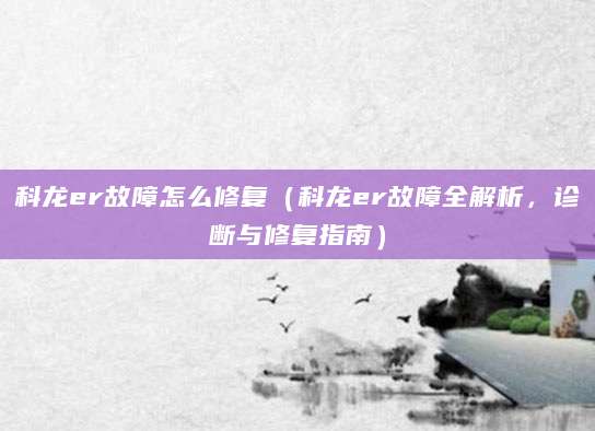 科龙er故障怎么修复（科龙er故障全解析，诊断与修复指南）