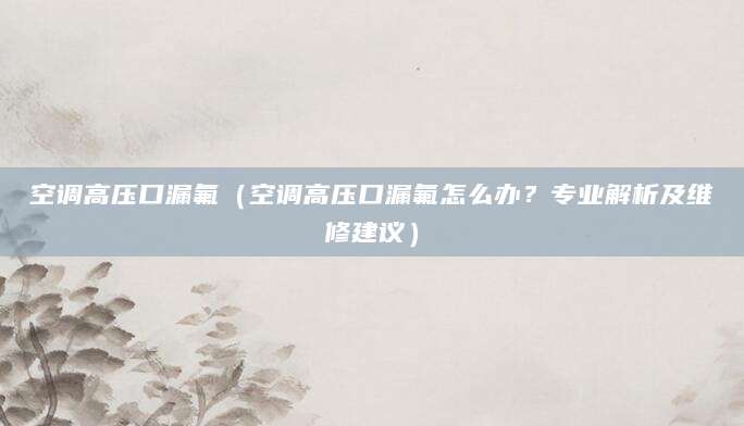 空调高压口漏氟（空调高压口漏氟怎么办？专业解析及维修建议）