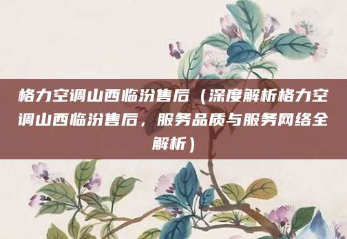 格力空调山西临汾售后（深度解析格力空调山西临汾售后，服务品质与服务网络全解析）