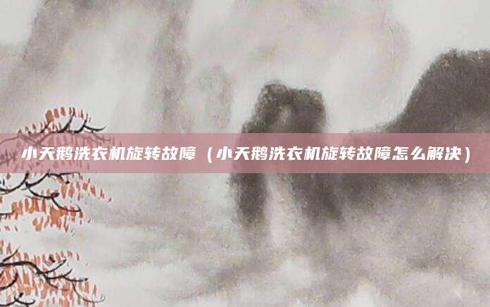 小天鹅洗衣机旋转故障（小天鹅洗衣机旋转故障怎么解决）