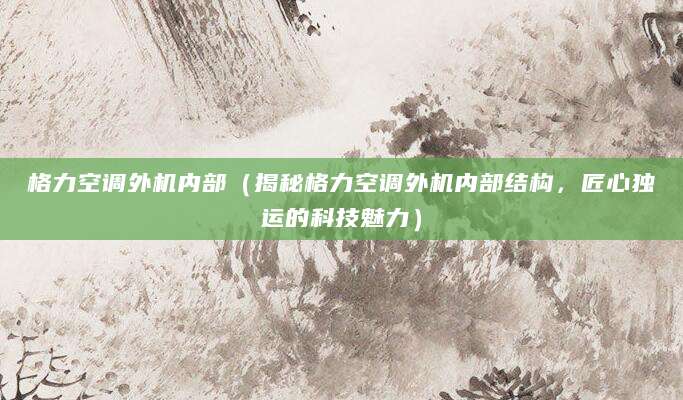 格力空调外机内部（揭秘格力空调外机内部结构，匠心独运的科技魅力）