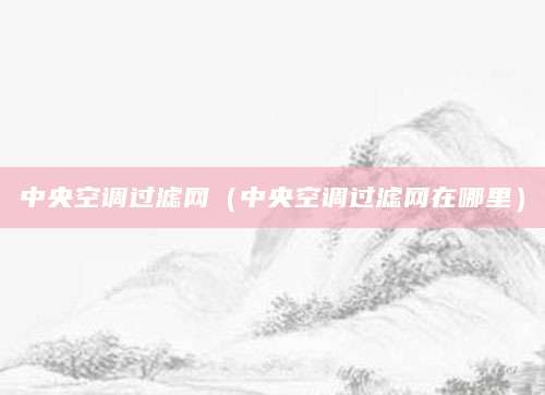 中央空调过滤网（中央空调过滤网在哪里）