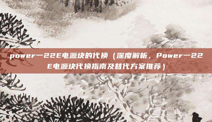 power一22E电源块的代换（深度解析，Power一22E电源块代换指南及替代方案推荐）