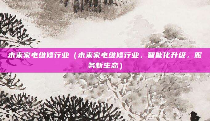 未来家电维修行业（未来家电维修行业，智能化升级，服务新生态）