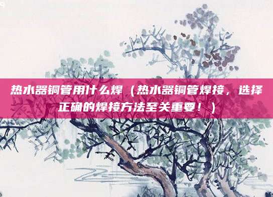 热水器铜管用什么焊（热水器铜管焊接，选择正确的焊接方法至关重要！）