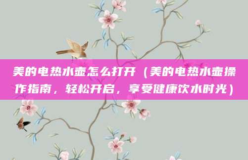 美的电热水壶怎么打开（美的电热水壶操作指南，轻松开启，享受健康饮水时光）
