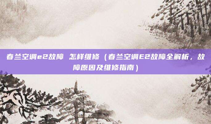 春兰空调e2故障 怎样维修（春兰空调E2故障全解析，故障原因及维修指南）