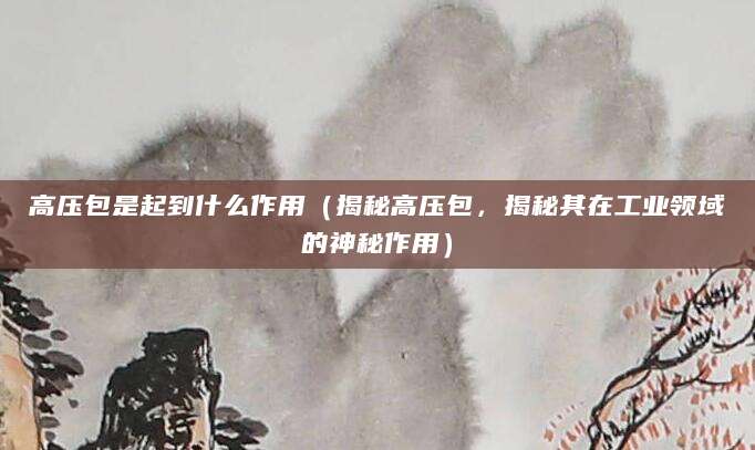 高压包是起到什么作用(揭秘高压包,揭秘其在工业领域的神秘作用)