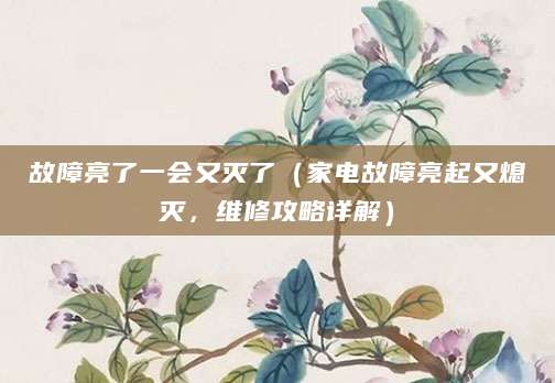 故障亮了一会又灭了（家电故障亮起又熄灭，维修攻略详解）