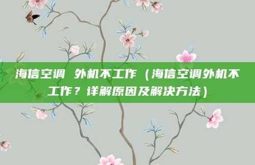 海信空调 外机不工作（海信空调外机不工作？详解原因及解决方法）