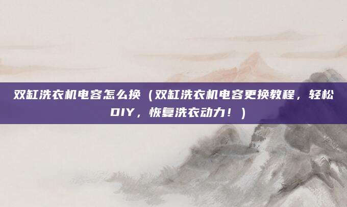 双缸洗衣机电容怎么换（双缸洗衣机电容更换教程，轻松 DIY，恢复洗衣动力！）