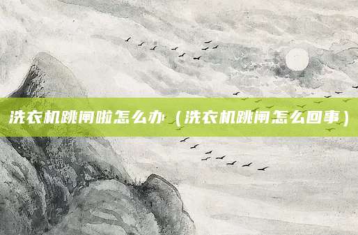 洗衣机跳闸啦怎么办(洗衣机跳闸怎么回事)