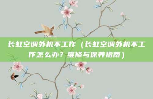 长虹空调外机不工作(长虹空调外机不工作怎么办?维修与保养指南)