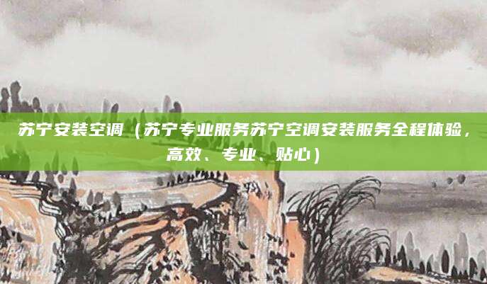苏宁安装空调（苏宁专业服务苏宁空调安装服务全程体验，高效、专业、贴心）