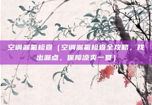 空调漏氟检查（空调漏氟检查全攻略，找出漏点，保障凉爽一夏）