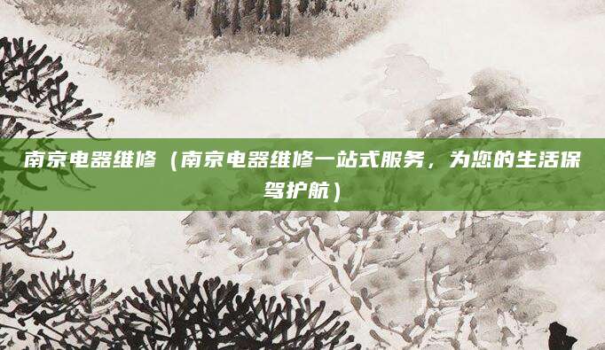 南京电器维修（南京电器维修一站式服务，为您的生活保驾护航）