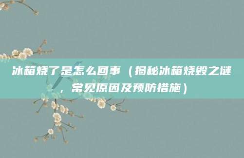 冰箱烧了是怎么回事（揭秘冰箱烧毁之谜，常见原因及预防措施）