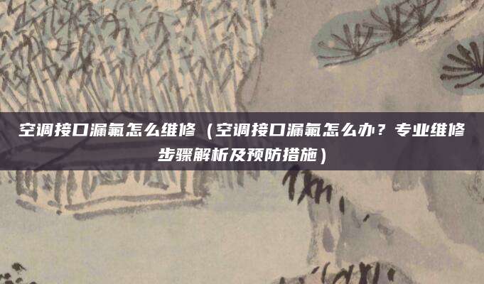 空调接口漏氟怎么维修（空调接口漏氟怎么办？专业维修步骤解析及预防措施）
