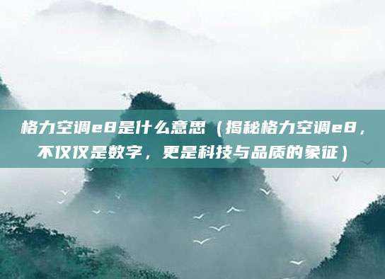 格力空调e8是什么意思（揭秘格力空调e8，不仅仅是数字，更是科技与品质的象征）