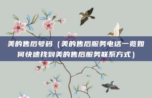 美的售后号码（美的售后服务电话一览如何快速找到美的售后服务联系方式）