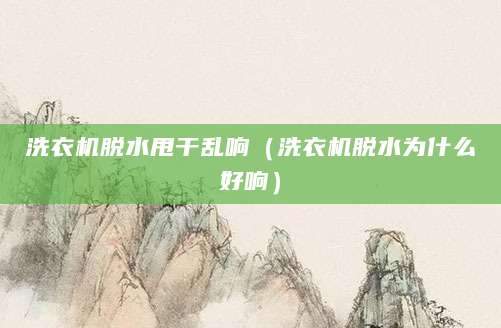 洗衣机脱水甩干乱响（洗衣机脱水为什么好响）