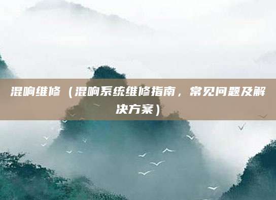 混响维修（混响系统维修指南，常见问题及解决方案）