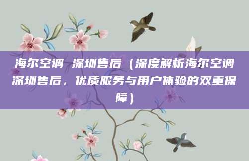 海尔空调 深圳售后（深度解析海尔空调深圳售后，优质服务与用户体验的双重保障）