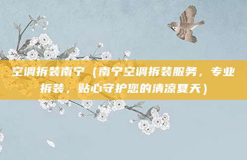 空调拆装南宁（南宁空调拆装服务，专业拆装，贴心守护您的清凉夏天）