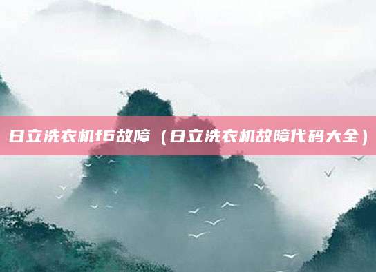 日立洗衣机f6故障（日立洗衣机故障代码大全）