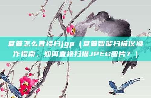 夏普怎么直接扫jgp（夏普智能扫描仪操作指南，如何直接扫描JPEG图片？）