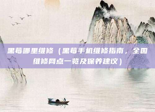 黑莓哪里维修（黑莓手机维修指南，全国维修网点一览及保养建议）