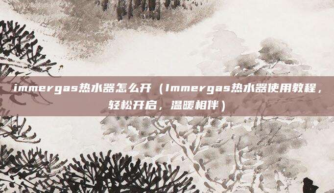immergas热水器怎么开（Immergas热水器使用教程，轻松开启，温暖相伴）