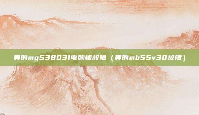美的mg538031电脑板故障（美的mb55v30故障）