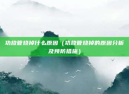 功放管烧掉什么原因（功放管烧掉的原因分析及预防措施）